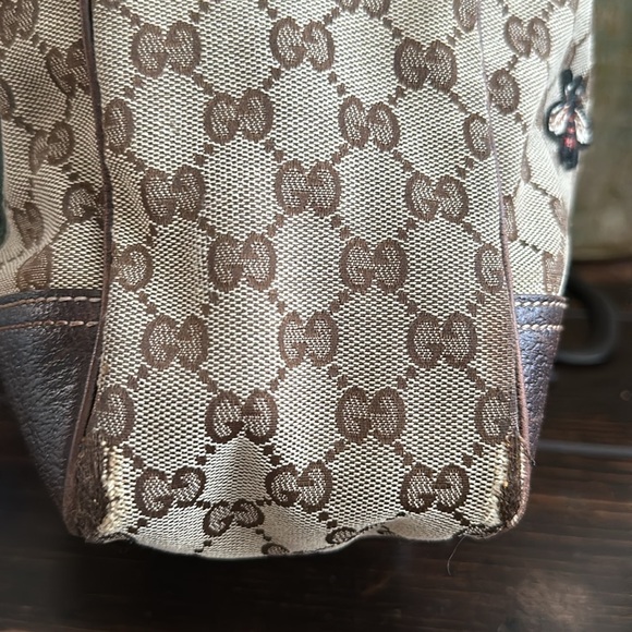 Gucci Princy GG Canvas & Leather Tote Bag Sherry Line with Patches - Picture 6 of 17